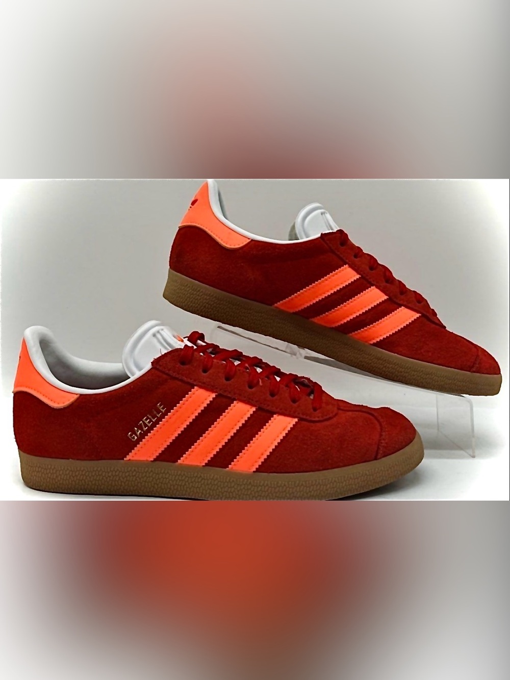 Adidas Gazelle Women’s Suede Sneakers in Red Solar Orange Size 9